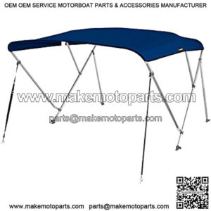 MSC 3 Bow Bimini Top Boat Cover with Rear Support Pole and Storage Boot, Color Gray,Pacific Blue,Burgundy,Navy,Beige,Forest Green,White,Black,Teal Available (Navy, 3 Bow 6'L x 46" H x 54"-60" W)