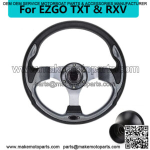 Golf Cart Steering Wheel w/ Black Hub Adapter for EZGO RXV TXT Parts