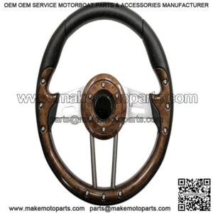 Golf Cart Steering Wheel- Woodgrain Grip 13" Diameter
