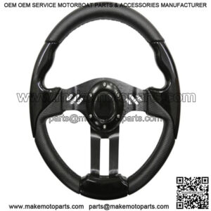 Golf Cart Steering Wheel- Black Grip/ Black Spokes 13" Diameter