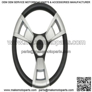 Gussi Brushed Aluminum & Black Steering Wheel for Club Car DS Golf Carts 1982+