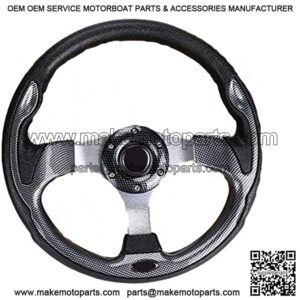 Golf Cart Steering Wheel, Universal Design Fit EZGO RXV & TXT, Club Car DS, Club Car Precedent Tempo, Yamaha, Most Golf Cart (Style1 Gray)
