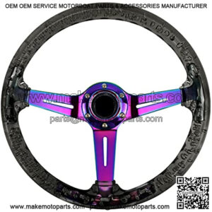 Universal Racing/Golf Cart Steering Wheel, 13.8" 6 Bolts Grip Acrylic, Universal Fit for Club Car EZGO RXV & TXT, Yamaha, Precedent Tempo, DS, for Race/Rally/Motorsport/Car Sim Driving(Black)