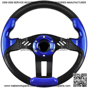 Golf Cart Steering Wheel, Skid Steering Wheel, Universal Golf Cart for Club Car EZGO RXV and TXT, Yamaha, Precedent Tempo, DS??5115Blue??