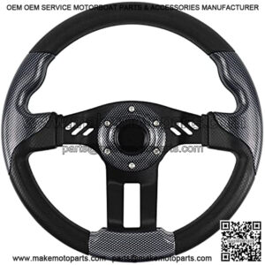 Golf Cart Steering Wheel, Skid Steering Wheel, Universal Golf Cart for Club Car EZGO RXV and TXT, Yamaha, Precedent Tempo, DS??5115Gray??