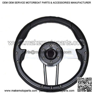 Golf Cart Racing Steering Wheel or Adapter (Sold Separately), Universal for Club Car DS Precedent EZGO RXV & TXT Yamaha Ergonomic Design - Sliver/Black