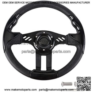 Black Golf Cart Steering Wheel PVC Leather for EZGO RXV & TXT Yamaha Club Car DS and Precedent Steering Wheel