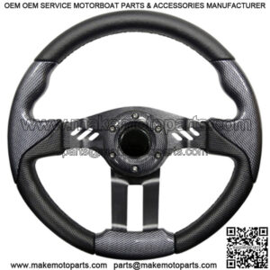 Aviator 5 Golf Cart Steering Wheel (Carbon Fiber Grip/Black Spokes)