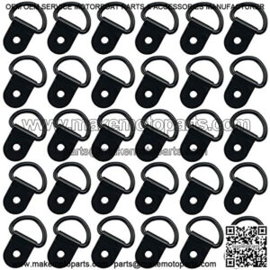 30 Pack Small Steel D-Ring Tie Downs, D Rings Anchor Lashing Ring for Loads on Case Truck Cargo Trailers RV Boats, Black