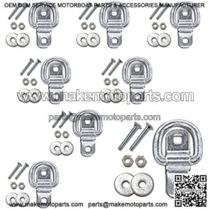 Heavy Duty Tiedown Anchors, Surface Mount D-Ring 6,000 lb. Capacity w/ 2-1/2" Hardware, 8-Pack