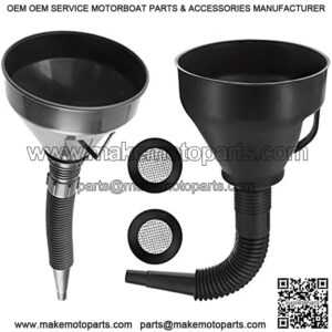 2pcs Funnel for Car,Plastic Large Funnels Wide Mouth with Strainer,Oil Funnel Automotive Flexible with Hose for Cars and Motorcycles, Engine Oil, Liquid, Diesel, Kerosene and Gasoline