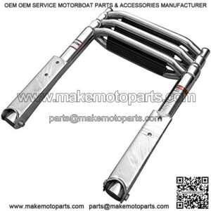 3 Step Ladder Stainless Steel Telescoping Boat Ladder 900 Pound Capacity for Yacht / Swimming Pool