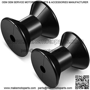 2 Pieces 3 Inch Black Boat Trailer Rollers 1/2 Inch Shaft Bow Rollers Rubber Bow Roller Yacht Boat Trailer Roller Motorboat Keel Rollers for Bow Boat Yacht