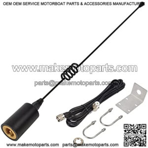 Boat Antenna, 156-163Mhz Anti-Corrosion Whip with 5M/16.4ft RG58 Coax Cable and L Shape Fender Bracket for Uniden Icom Yaesu Cobra Midland Two Way Radio Transceiver
