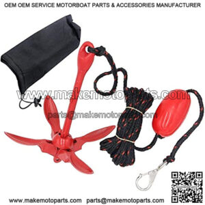 Anchor Kits Portable Folding Anchor Buoy Kit Canoe Raft Boat Sailboat Fishing 3.5 lbs Rope Complete Folding Grapnel Anchor Kit for Small Boats, Kayaks Jet Ski etc