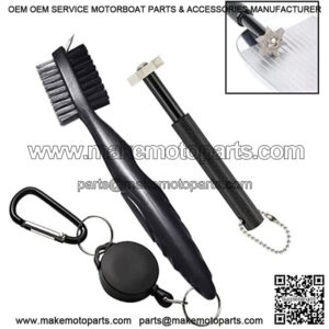 Golf Club Sharpener and Brush Cleaner Golfer Accessories Kit Comes with Wire/Nylon Brush, Iron Groove Sharpener, Retractable Zip-Line, and Golfing Carabiner for Golf Bag or Lanyard Attachment