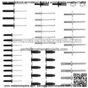 Complete Body Rivet Kit for EZGO TXT 1996-up Models, 42 PCS Aluminum Rivets, StainleSteel Rivets & Plastic Ratchet Fastener, 2 PCS Nameplate Nuts