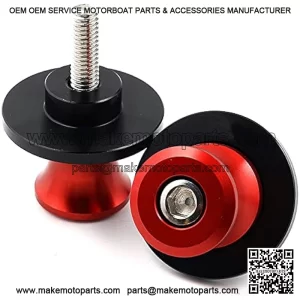 2pcs M10 X1.25 Motorcycle Swing arm Sliders Spools, Fit with Kawasaki Z750 Z750S Z750R Ninja 250 300 400 650 KLE650 ZX10R ER-6N Versys 1000 Yamaha FZR 1000/600R/400 (Red)