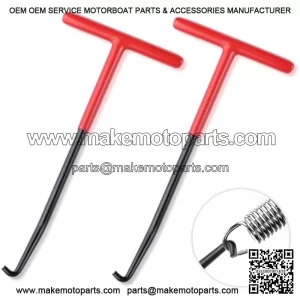 2PCS Motorcycle Exhaust Spring Puller Tool,T Handle Exhaust Hanger Removal Tool for Exhaust,Seat,Tank Retainers,Side Bracket Springs Removal & Installation,Universal Motorcycle Accessories