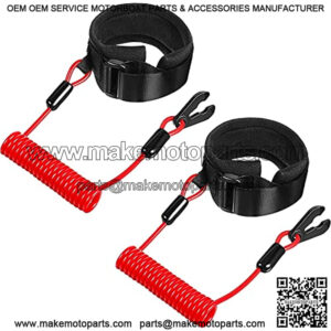 2 Pieces Stop Kill Safety Lanyard Boat Engine Emergency Stop Switch Outboard Engine Switch Lanyard Emergency Cut off Cord Safety Lanyard Cord Replacement for Most Board Engine
