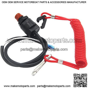 Universal Boat Outboard Engine Motor Lanyard Kill Urgent Stop Switch & Safety Tether Lanyard for Yamaha/Tohatsu/Honda Outboard Motors ATV Boat Bike