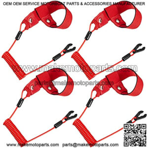 Stop Kill Safety Lanyards Floating Safety Switch Lanyards Boat Engine Emergency Stop Tether Cord Universal Safety Boat Motor Lanyards for Floating Safety Accessories (4 Pieces)