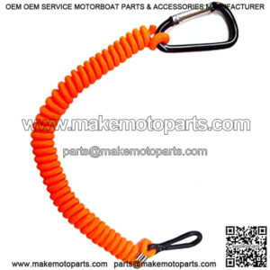8M0092850 Boat Kill Switch Lanyard Replacement for Mercury Marine Boat Emergency Stop Switch Safety Lanyard Cord 54 Inch/137 Long -Replace 15920T54 15920A54 (Aluminum Alloy Clip Orange 1Pcs)