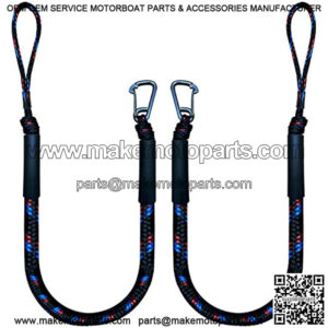 Bungee Boat Dock Line Mooring Rope with Stainless Steel Clip Accessories Boat Docking Ropes for Boats PWC, Built in Snubber, Kayak, Watercraft,SeaDoo,Jet Ski, Pontoon, Canoe, Power Boat 2-Pack
