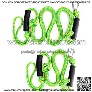 PWC Bungee Dock Line Stretchable Bungee Cords Dock Line Sets of Two(4ft & 6ft) with Foams Float Perfect for PWC, Jet Ski, SeaDoo, Yamaha WaveRunner, Kayak, Pontoon (Green/Yellow)