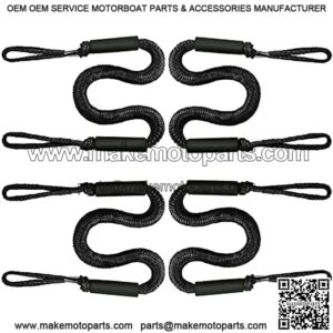 Bungee Boat Dock Line Mooring Rope Boat Accessories Docking Lines PWC Dockline for Boats Kayak, Jet Ski, Pontoon, Canoe, Power Boat WaveRunner, 4 Pack