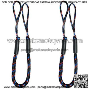 2pcs Bungee Dock Lines for Boat 4 Feet Colourful Dockline Mooring Rope Boat Accessories Docking Lines PWC Shock Cords for Boats Kayak, Jet Ski, Pontoon, Power Boat Wave Runner, SeaDoo, Watercraft