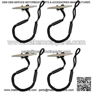 Bungee Dock Lines, 4 Feet Bungee Shock Cords Bungee Docking Rope Mooring Rope for Boat,PWC,Jet ski,Pontoon,Kayak,Canoe,Power Boat,Watercraft (4 Packs)