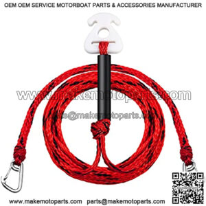 Boat Tow Harness Tubing Rope- Heavy Duty 16ft Watersports Quick Connector for 4 Rider Towable Tube, Jet Ski with Stainless Steel Hook