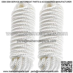 Double Braided Nylon Dock Lines 7700 lbs Breaking Strength (L:25 ft. D:5/8 inch Eyelet: 15 inch) 2 Pack of Mooring Rope Boat Dock Lines Working Load Limit:1540 lbs