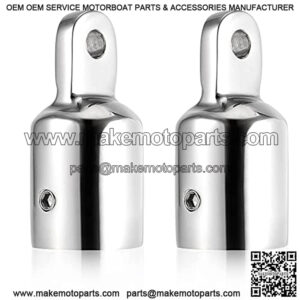 2 Packs Bimini Top Cap, Bimini Top Parts for Replace Bent Caps Boat Bimini Canvas Top, Fits 1 INCH or 7/8 INCH OD Round Tubing, Stainless Steel External Eye End for Canoe, Kayak, Yacht??