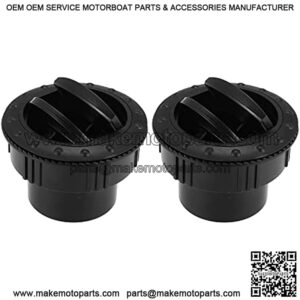 Air Conditioning Vent Outlet 60mm Rotatable Round A/C Air Outlet Vent for RV Bus Boat Yacht Black (Set of 2)