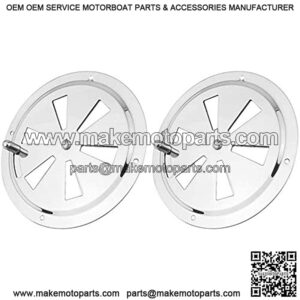 2 Pack of 4 inch Cabin Ventilation Plate Vent Butterfly Air Vent Gill Plate with Side Knob 316 Stainless Steel for Boats Accessories - Round