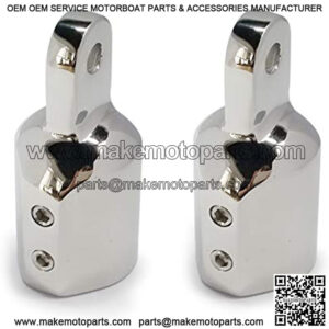 Pair 316SS Heavy Duty7/8 ID Bimini Top Cap External Eye End Boat Fittings with Two Screws Hardware, Fits 7/8" OD Round Tube