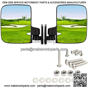 HW9008 Golf Cart Folding Side View Mirrors For Club Car, EZGO, Yamaha, Star, Zone Carts