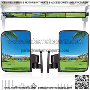 Golf Cart 4 Panel Rear View Mirror & Side Mirror Universal for Club Car EZGO Yamaha Golf Carts Panoramic Eliminate Blind Spots