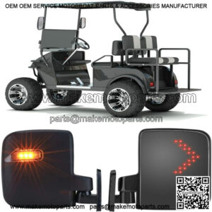 Golf Cart Side Rear View Mirrors w/LED Turn Signal for EzGo TXT Yamaha Drive G29