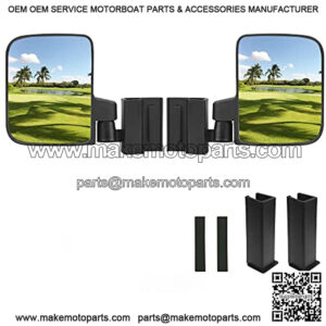 Golf Cart No Drilling Folding Side Rearview Mirror HD Glass for Club Car EZGO and Yamaha Golf Cart Folding Mirror