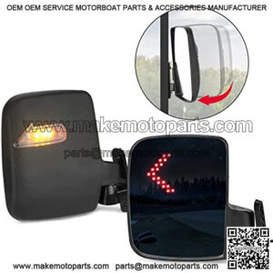 Golf Cart Side Mirrors with LED Turn Signal Light Universal Rear View Mirrors Compatible with Club Car EZGO Drive