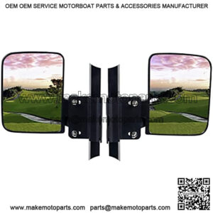 Mamiko No-Drilling Required Golf Cart Folding Side View Mirrors Compatible with Club Cart, EZGO, Star, Yamaha, Zone Carts Side Mirror - Sold in Pairs - Breakaway