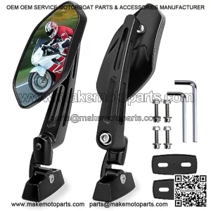 Motorcycle Rear view Mirrors Compatible with Yamaha R1 FZR YZF R6 Kawasaki Ninja 250 500 ZX6R Honda CBR600 600 900 F3 F4i 1000RR Suzuki GSXR Motorcycle CNC Aluminum Anti-Glare Side Mirror