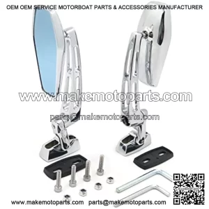 SMT-Chrome Adjustable Base Mirrors Rearview Compatible With Suzuki Hayabusa GSX1300R 99-12 Motorcycle [B00XISB2R6]