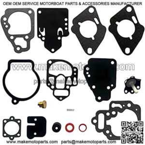 18-7212 Carburetor Rebuild Kit with Gasket for Mercury Mariner Outboards 6 8 9.9 10 15 20 25 HP 2cyl Boat Motor Parts Replacement 1395-97611 1395-9803 1395-9725 1395-9645 1395-811357 1395-9377