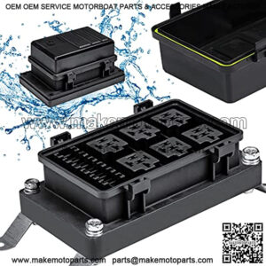 12V Auto Waterproof Fuse Relay Box Block [6 Bosch Style Relay Holder] [6 ATC/ATO Fuse Holder] Universal Relay Block Box for 12V Automotive Vehicles Cars Marine Boat Light Equipment
