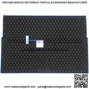 Club Car DS Golf Cart Mat, Full Coverage Floor Liner - Fits Club Car DS (1982-2013) and Villager (1982-2018) Models - Black with Blue Trim