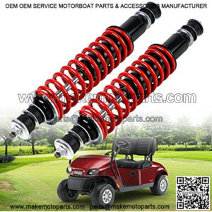 EZGO TXT/Medalist Front Rear Shock Absorbers Fit 1994+ Newer Gas or Electric Golf Cart,Heavy Duty Coil Shock Absorber Kit, Replaces OEM# 76418-G01,70928-G01,70248-G01,70324-G01,76419-G01,2 Pack (Red)